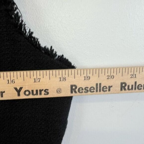 Karl Lagerfeld Midi Dress Womens 10 Black Sleeveless Tweed Office Fringed Hem - Picture 7 of 10